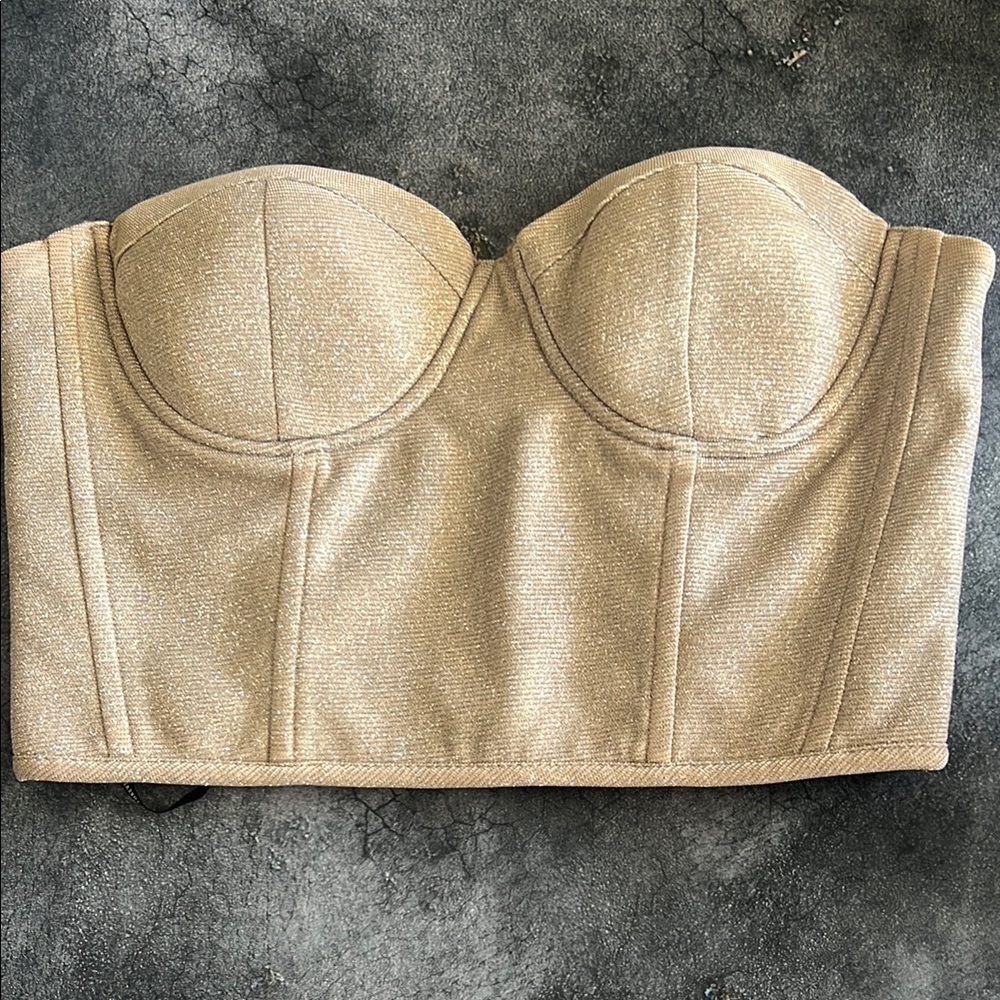 Nude/Pink Strapless Bustier Top